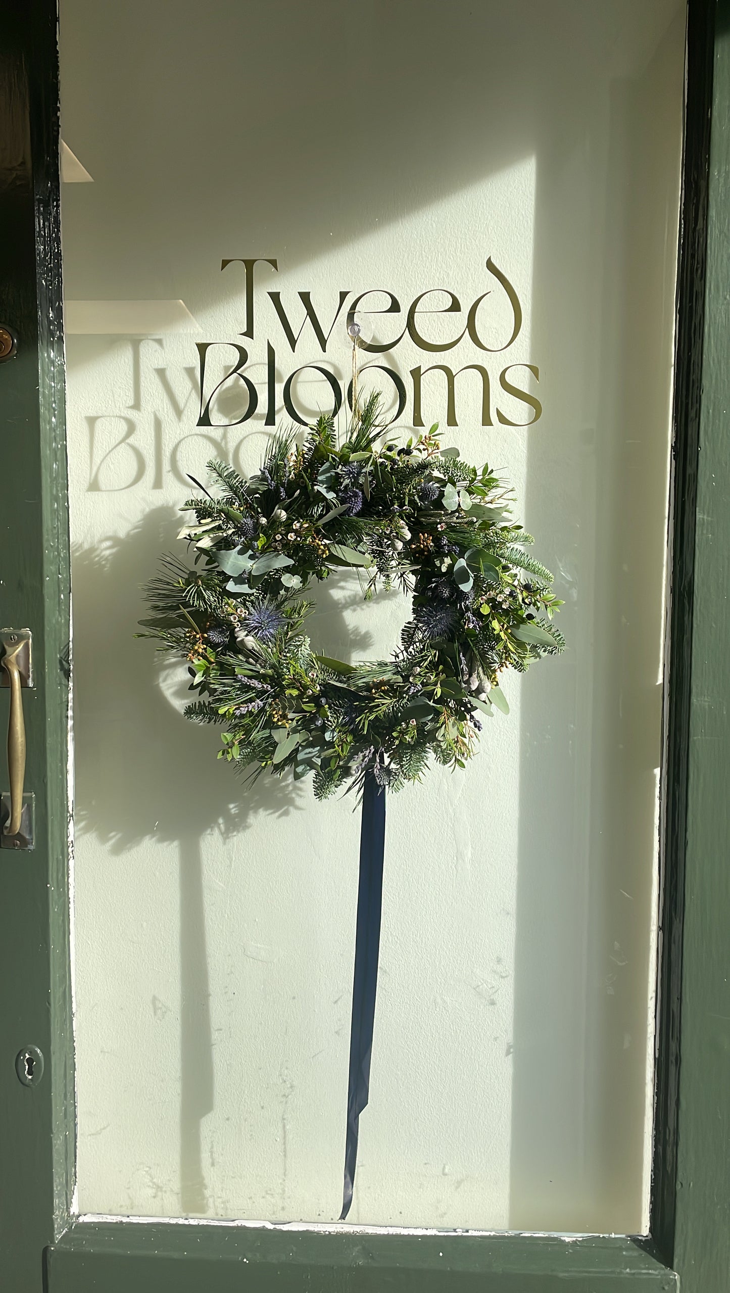 Tweed Blooms Christmas wreath