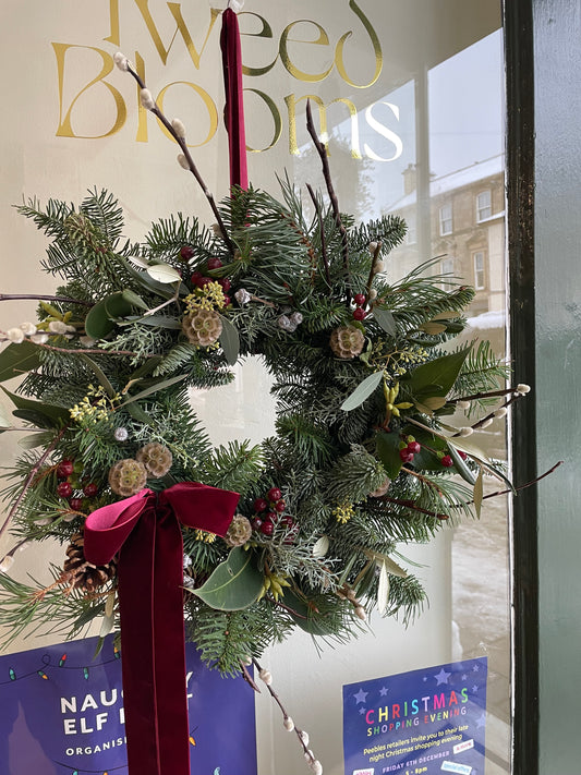Rustic Red Christmas Wreath